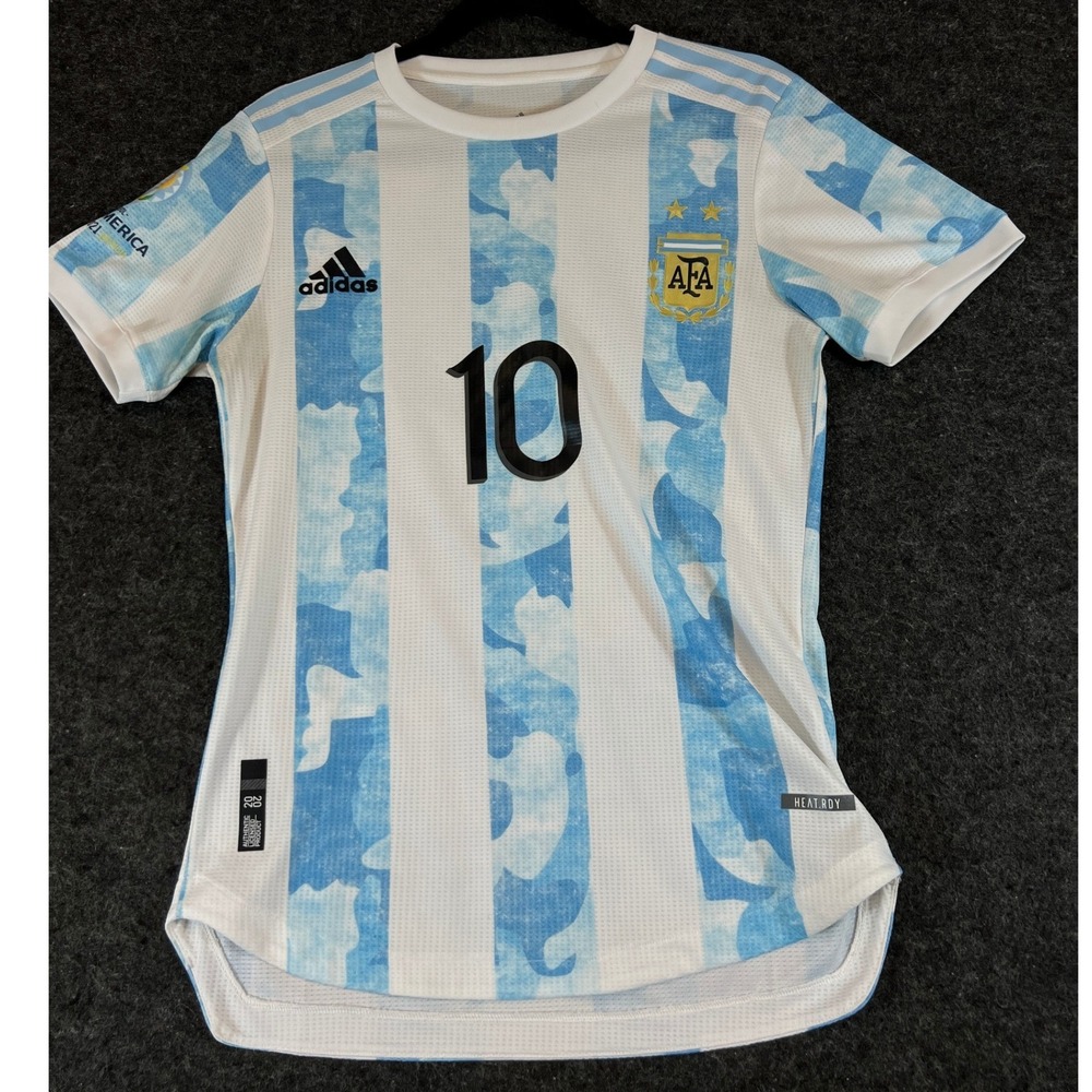 Adidas Argentina 2021 Copa America Messi Authentic Jersey Men Small Blue Striped